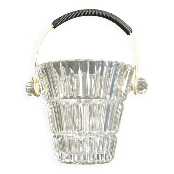 Seau à glace en verre taillé Berglas Austria, années 1970