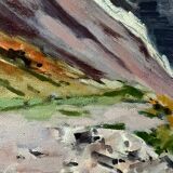 Painting "Mountain", oil on hardboard