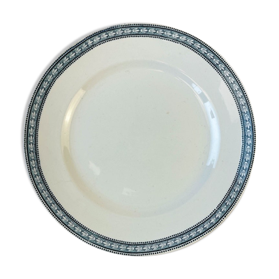 Plat rond Terre de fer St Amand & Hamage modèle laurier made in France