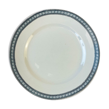 Plat rond Terre de fer St Amand & Hamage modèle laurier made in France