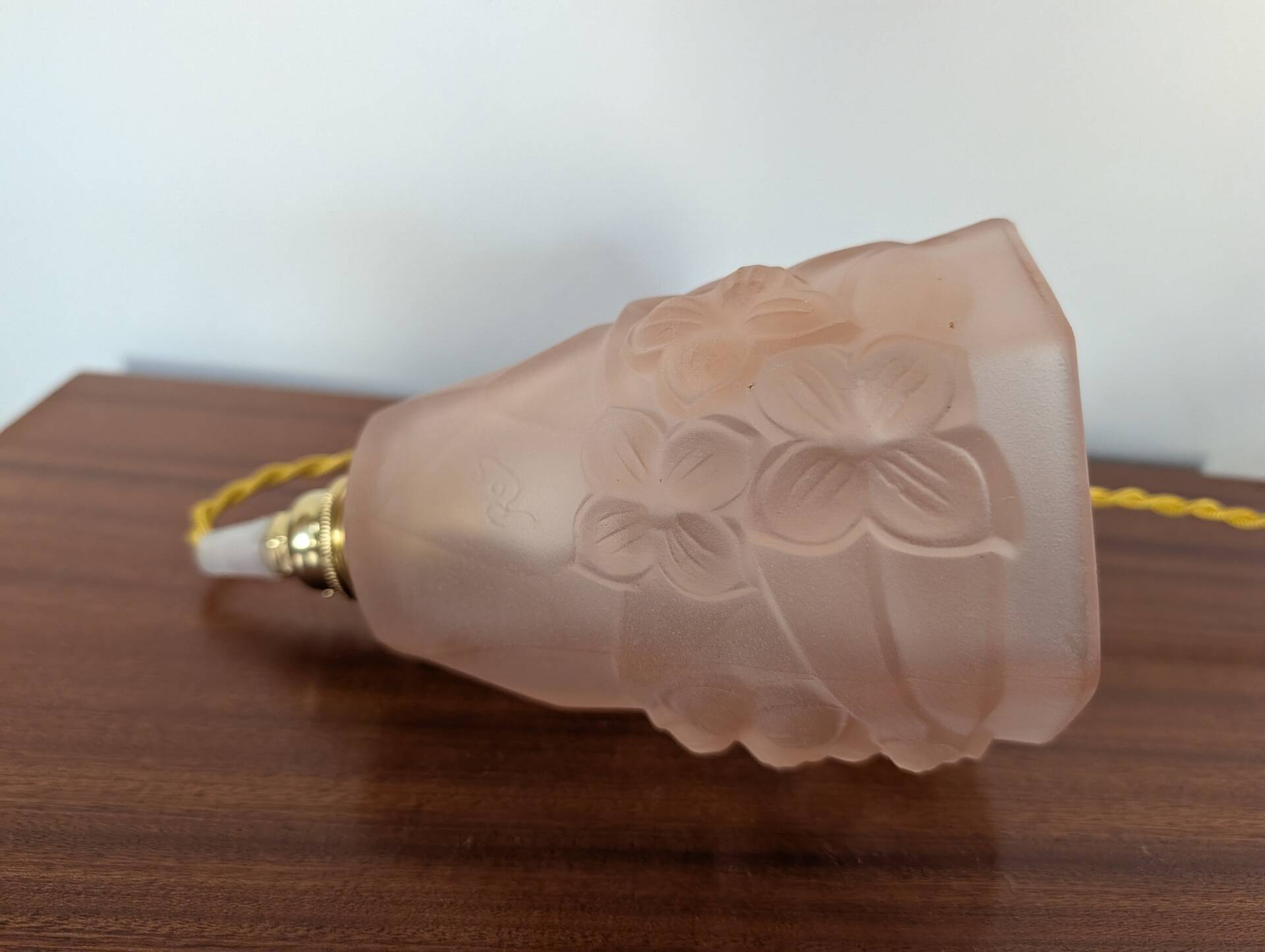 Art Deco pink glass tulip signed ROS / Degué – circa 1930-1940
