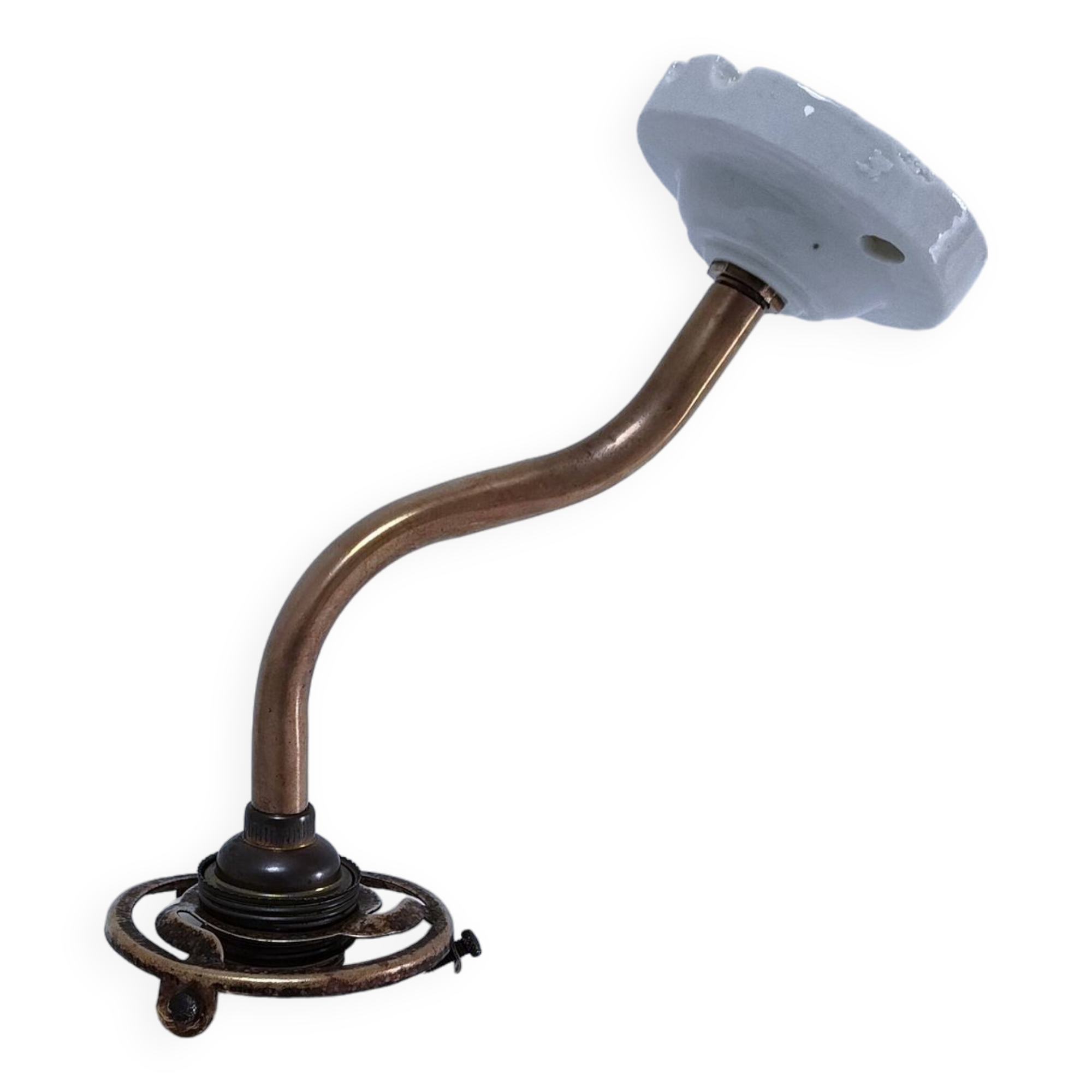 Opaline porcelain brass wall light early 20th century