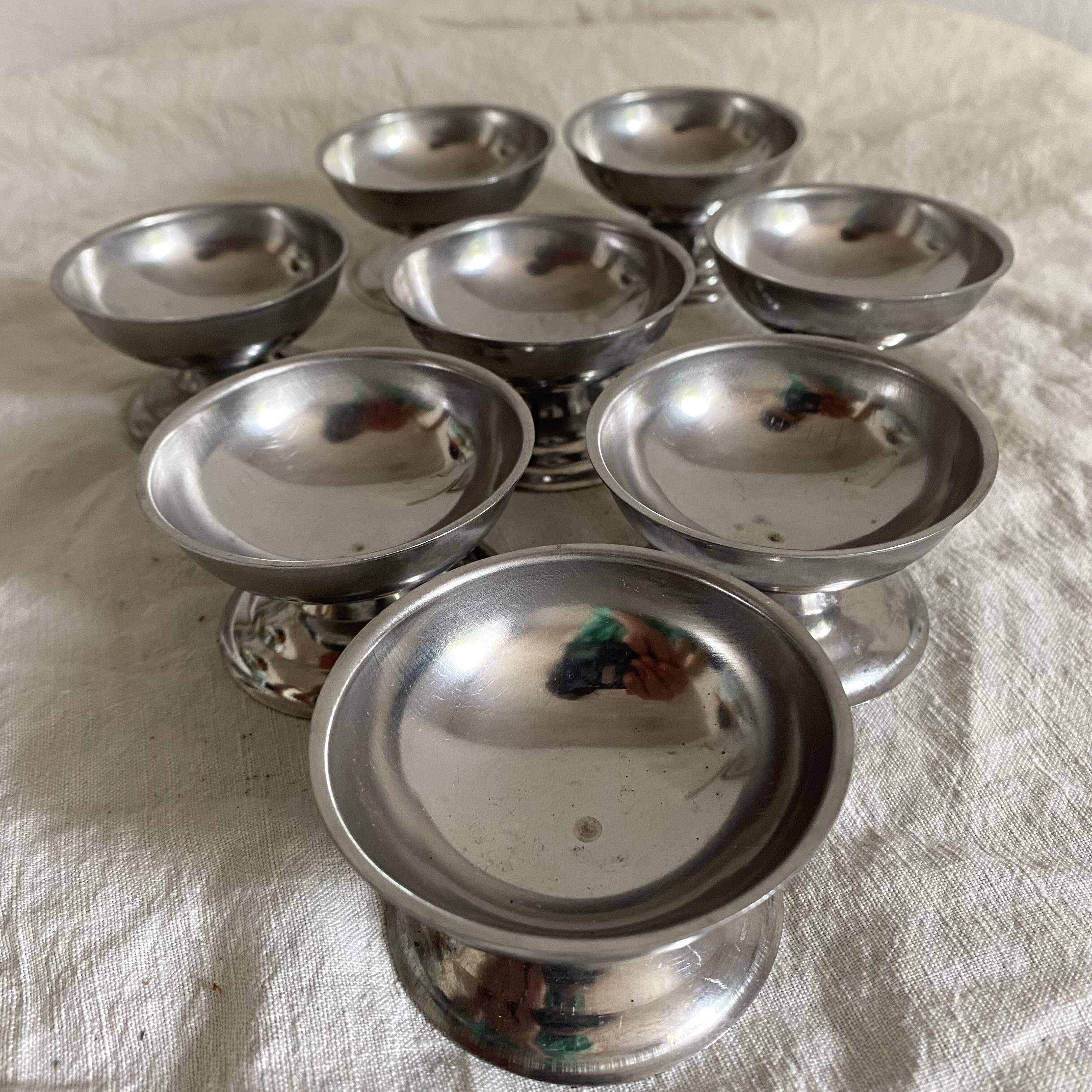 Petites coupes à glace en inox 1 boule
