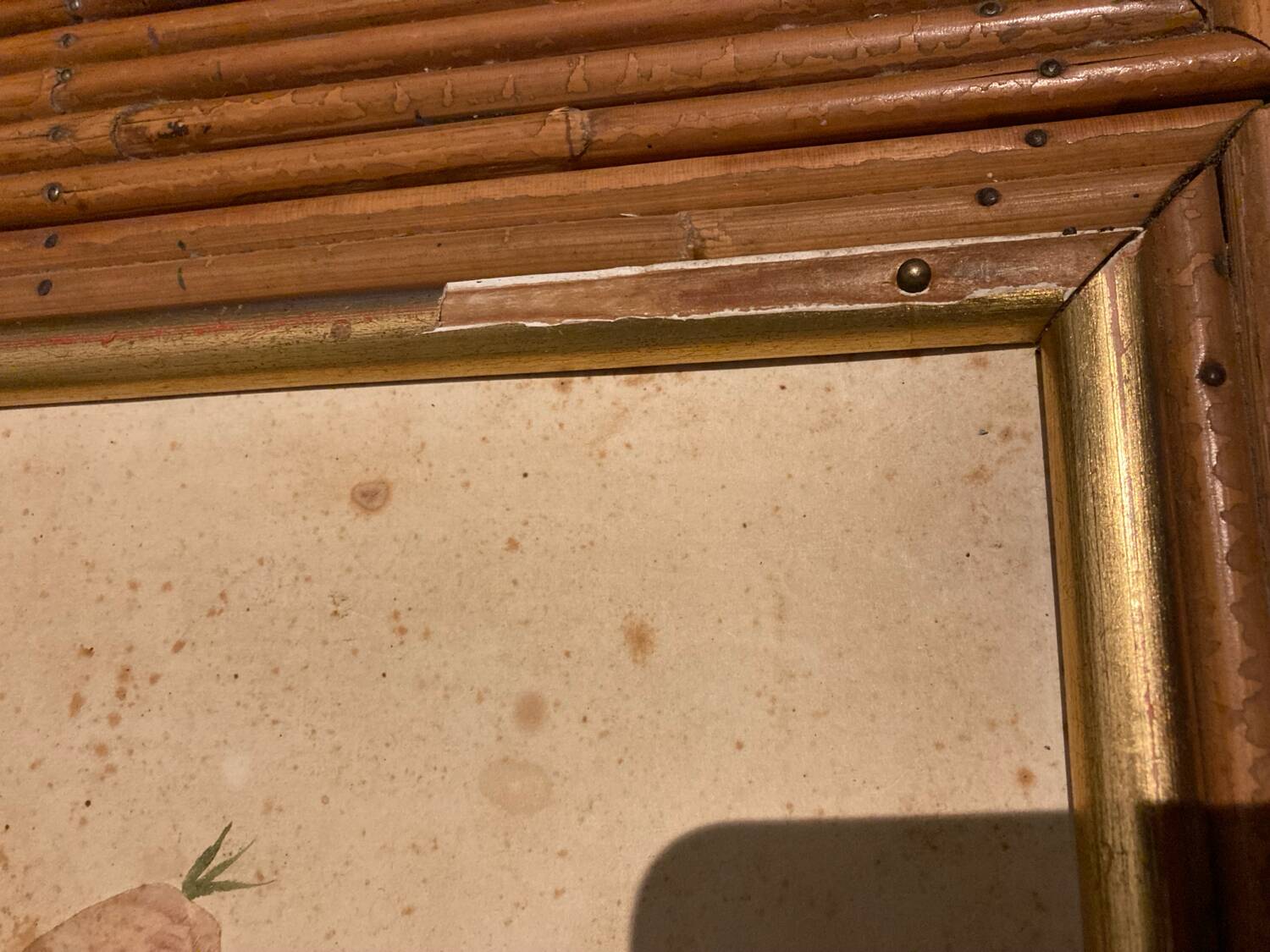 Hairdresser, vintage rattan desk, in the style of Audoux Minet.