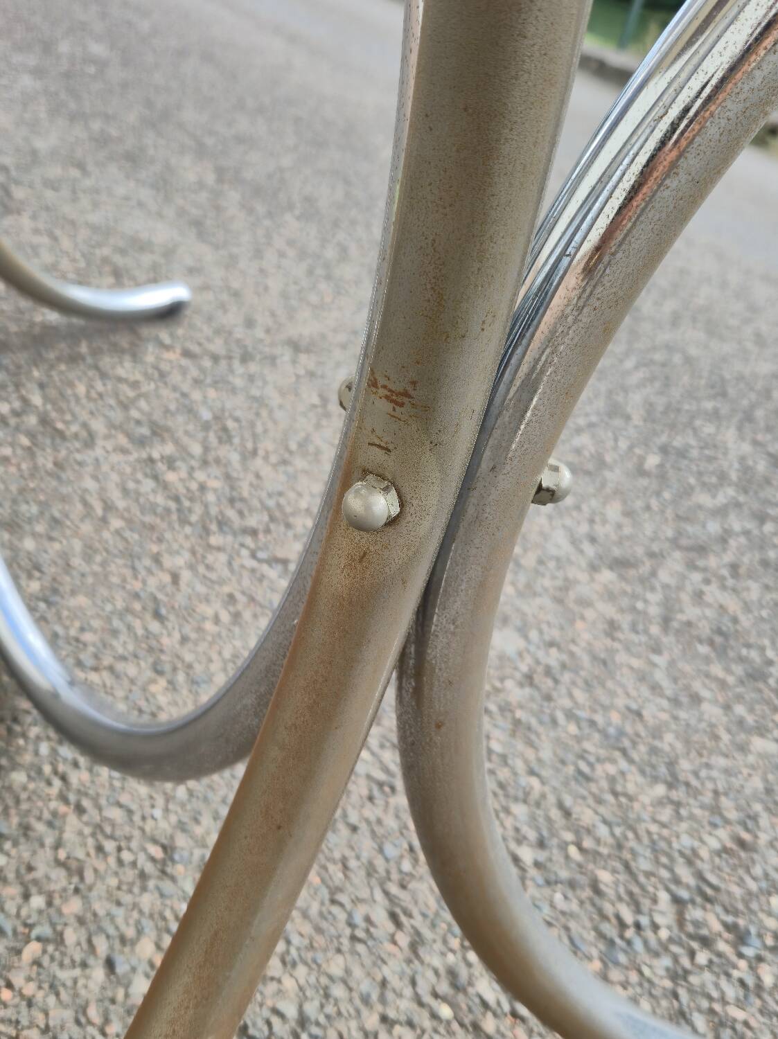 Vintage oval design table in smoked glass and chrome legs