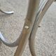 Vintage oval design table in smoked glass and chrome legs