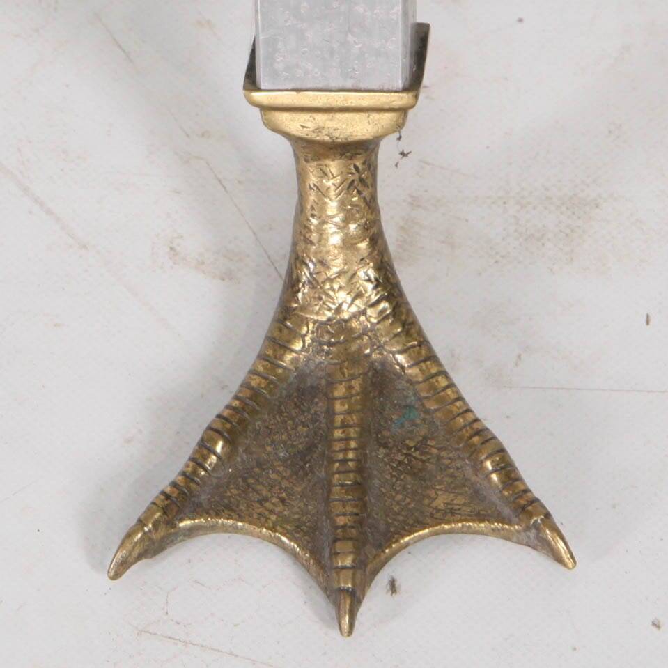 Stainless steel and brass table