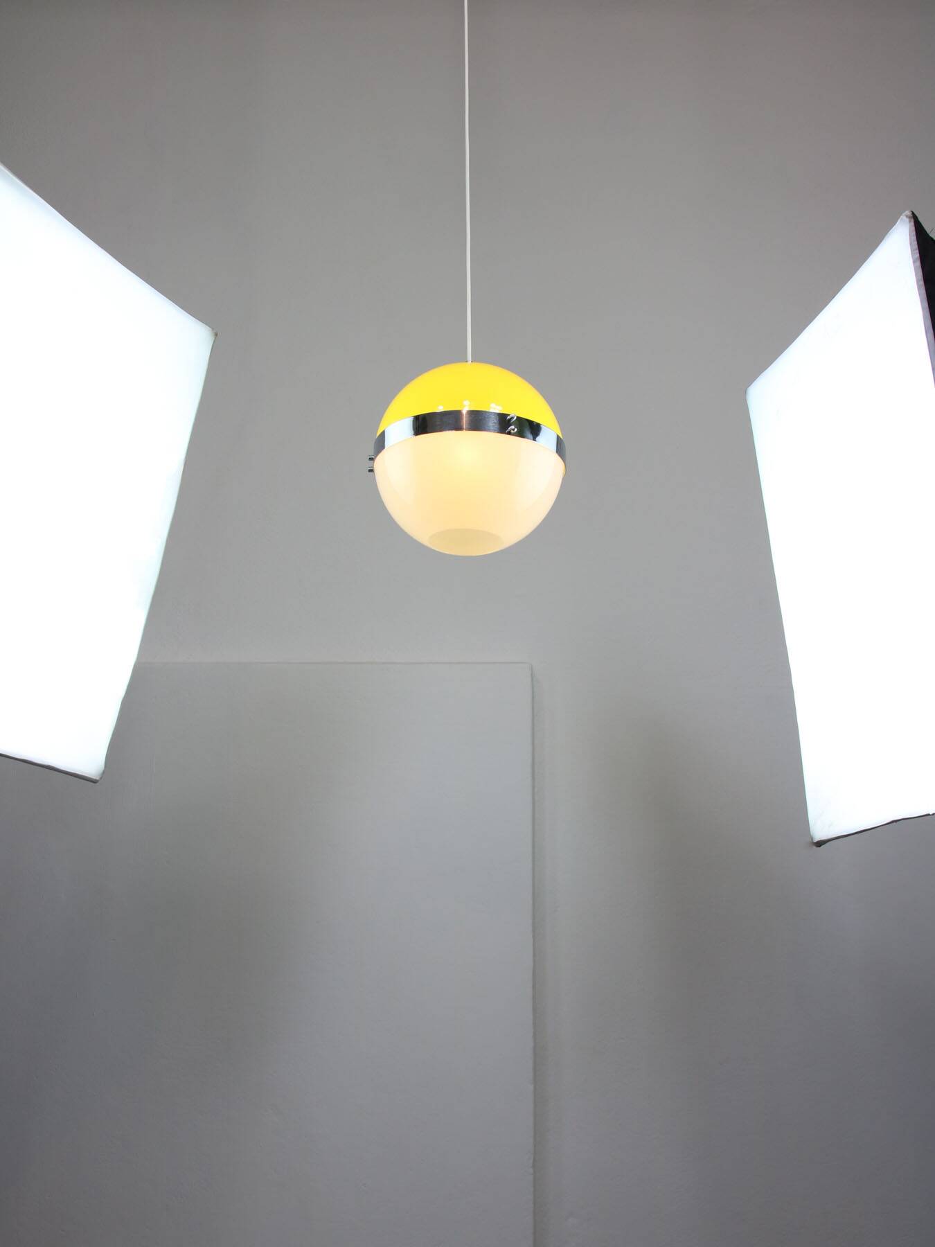 Space Age Italian Yellow Pendant Lamp, 1970s