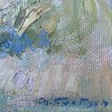 Table ec. French HSP “Edge of pond with trees” signed (to be deciphered)
