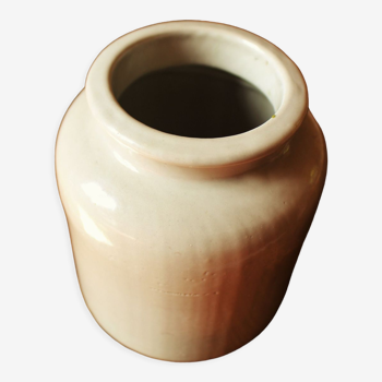 Glazed stoneware mustard pot