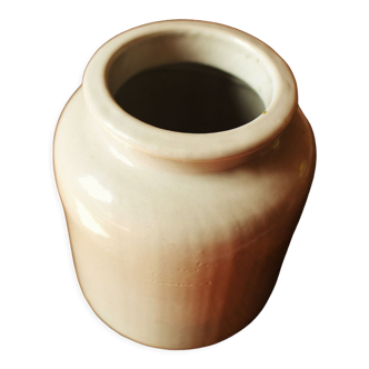 Glazed stoneware mustard pot