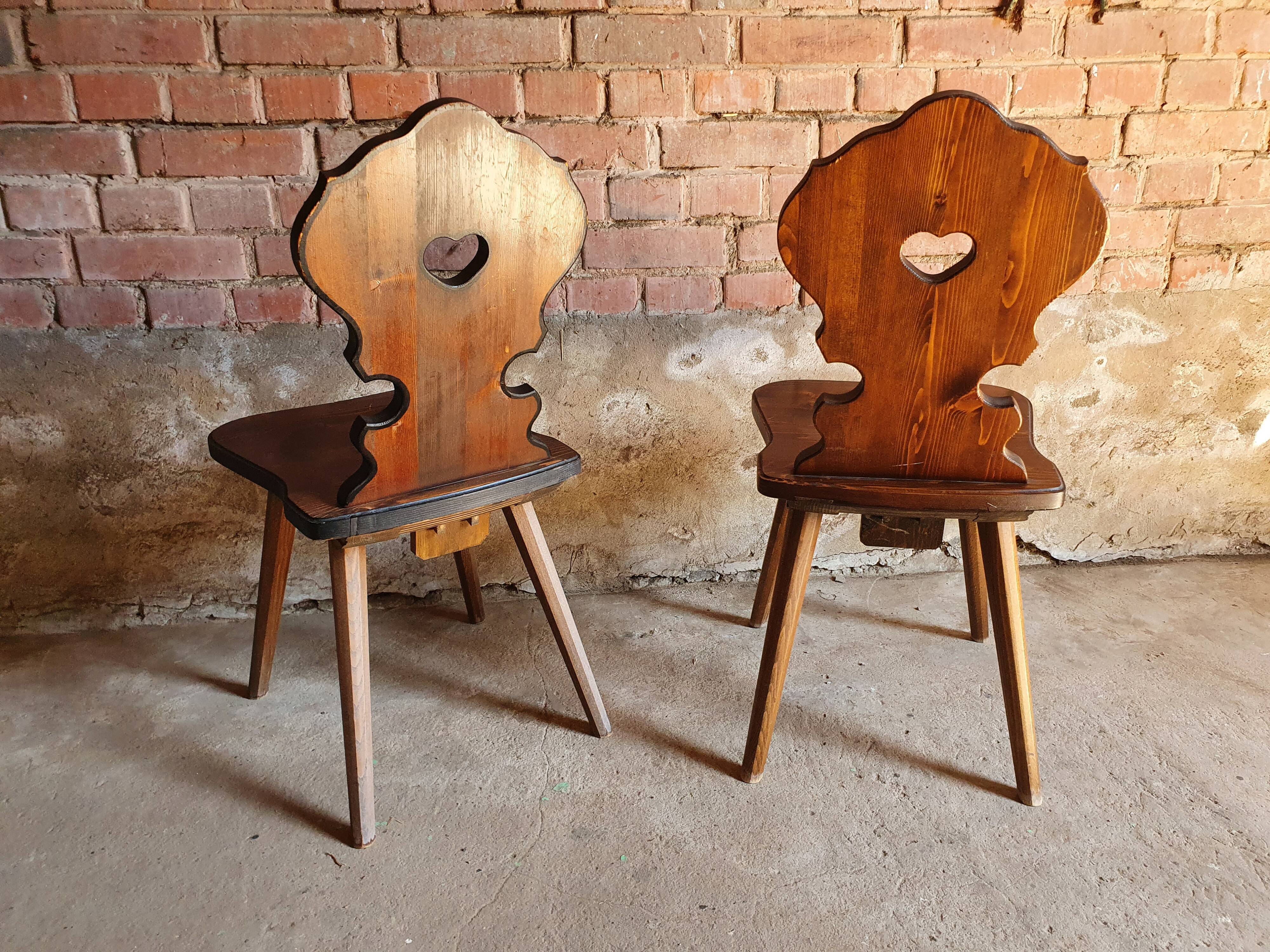 Pair of Alsatian brutalist chairs.