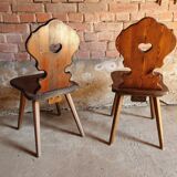 Pair of Alsatian brutalist chairs.