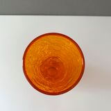 Craquelee Vase orange, Vintage Vase 70's