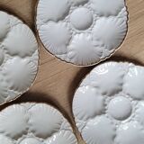 La Redoute x Selency set de 4 assiettes à huitres blanches dorées