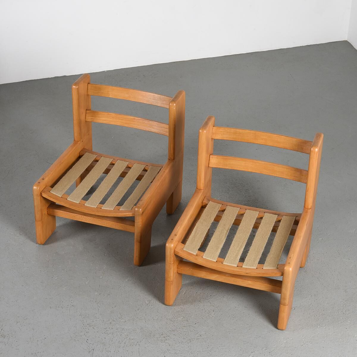 Pair of solid ash heaters, France circa 1970