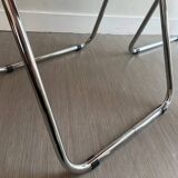 Vintage chrome folding chairs / orange leatherette Soudexvinyl