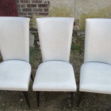 Suite of 6 dining chairs 50'S s imitation gray leather
