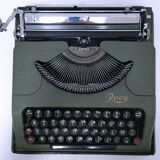 Rooy portable typewriter 1950s khaki metal