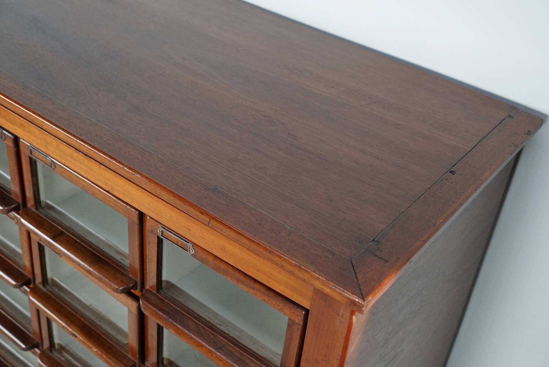 Vintage Dutch Hardwood Haberdashery Shop Cabinet, 1930s