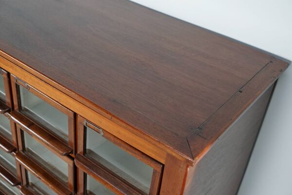 Meuble de mercerie vintage hollandais en bois dur, années 1930