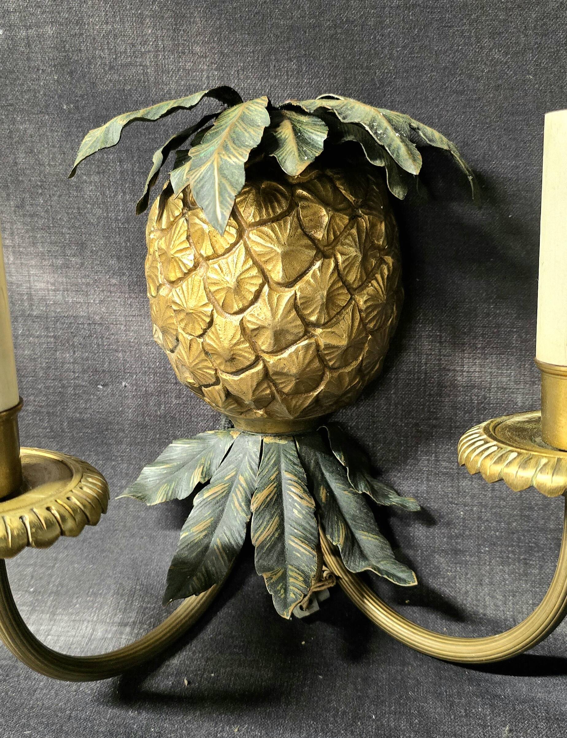 Maison Charles & Fils - Pair of Pineapple wall lights