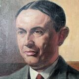 oil on canvas vintage portrait of an old man from the 20th century