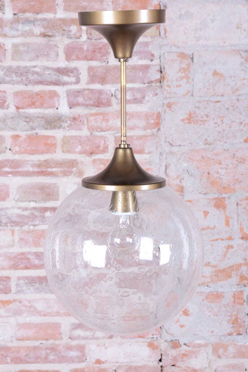 Mid-Century Chandelier in Brass and Glass, Czech, 1960s