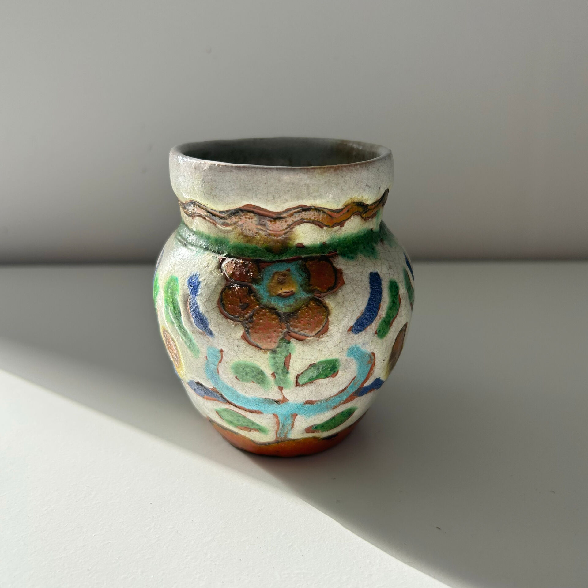 Small floral jug signed