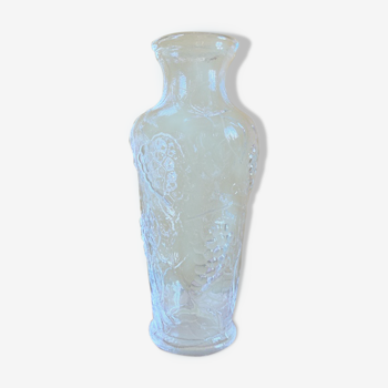 Large transparent glass vase