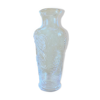 Large transparent glass vase