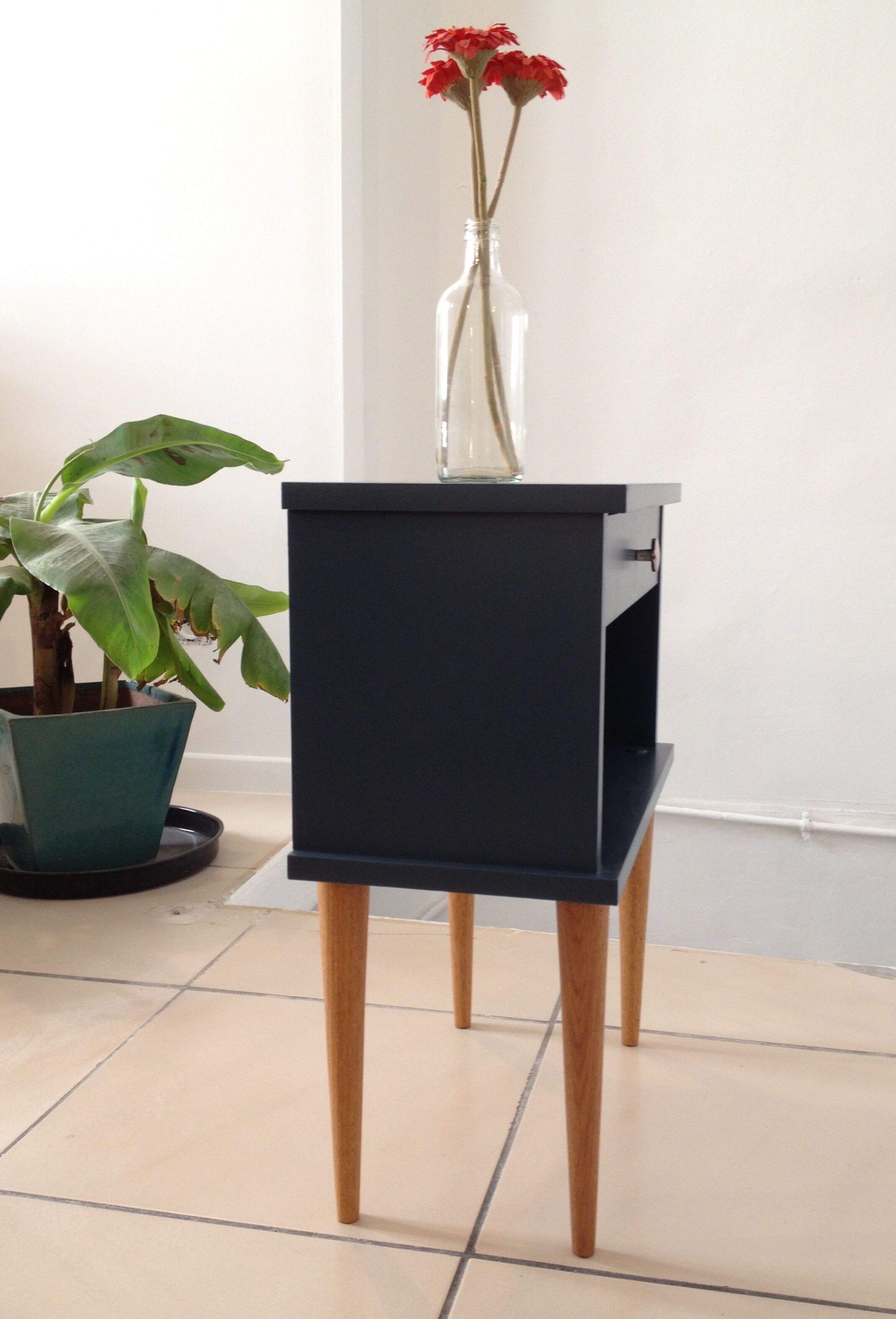 Vintage bedside feet round spindles