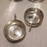 Duo of chocolate cups in silver metal