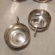 Duo of chocolate cups in silver metal