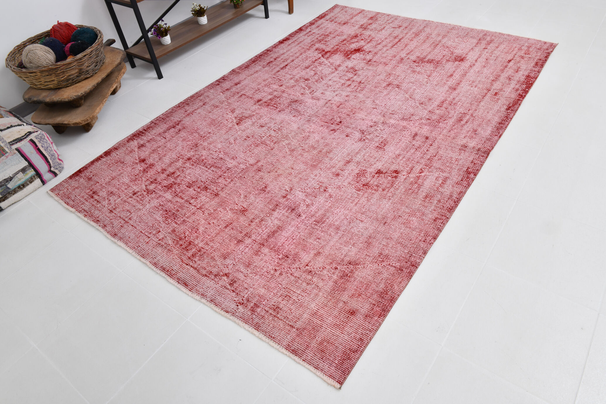 Pale red modern vintage rug