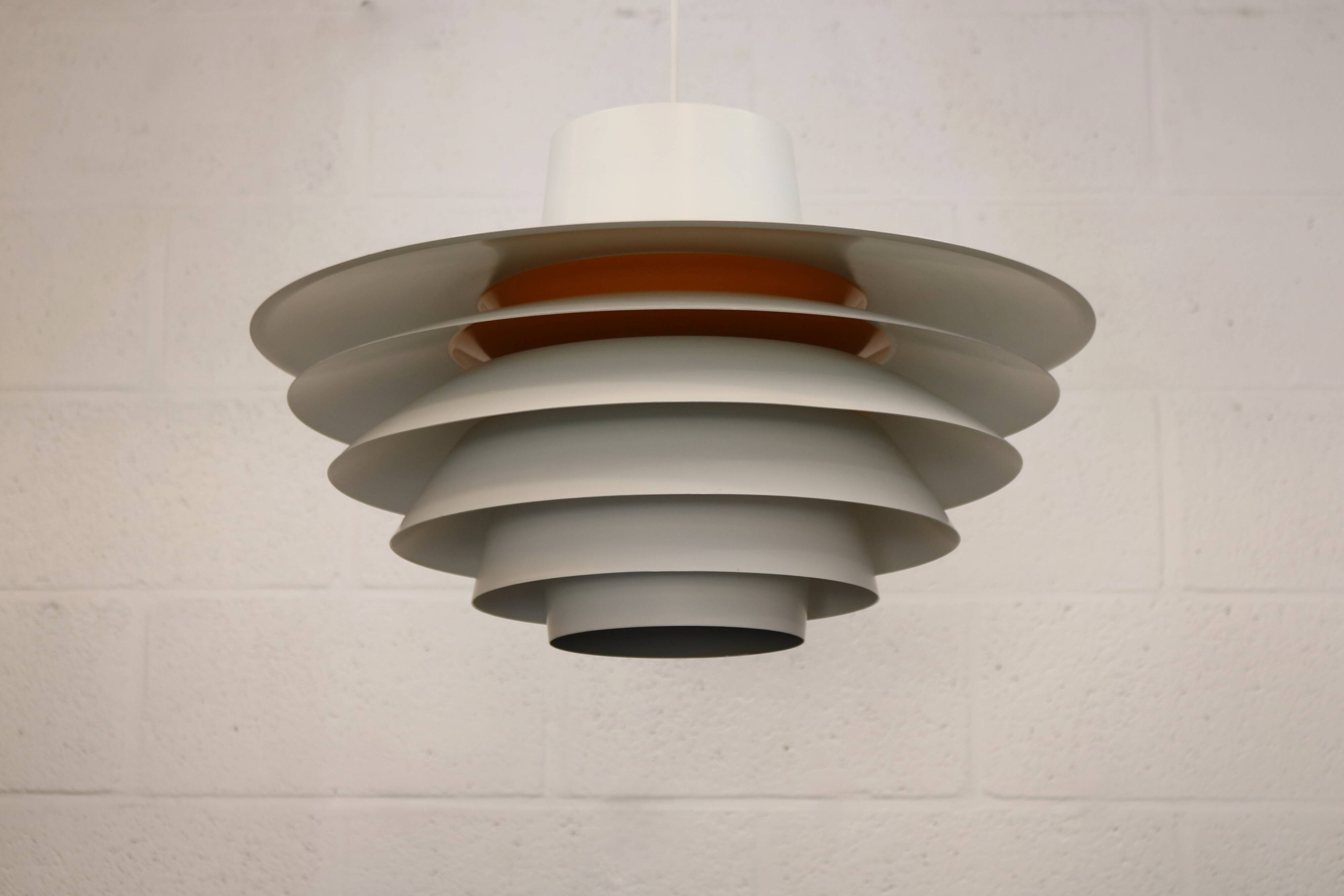 XL Verona Pendant by Svend Middelboe - 1980s Scandinavian  - White/Yellow