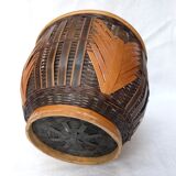 Braided wicker pot cover