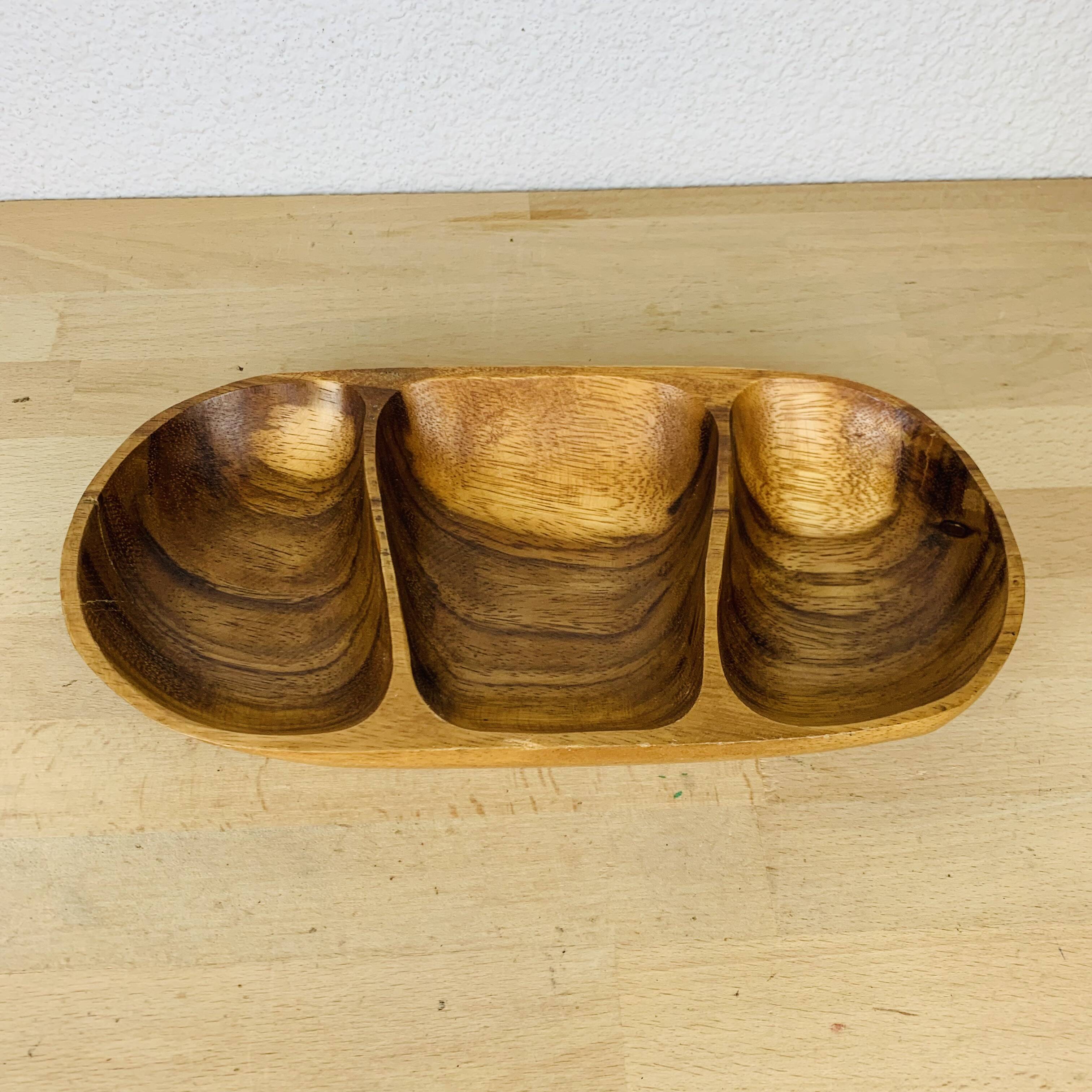 Teak pocket tray, aperitif dish, Scandinavian