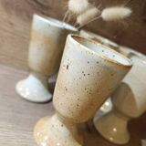 5 vintage 1960s/70s light pyrite stone coffee/tea mugs