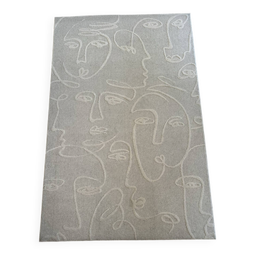 Tapis contemporain Faces beige par Ligne Pure – 160 × 240 cm – Neuf
