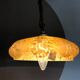 Orange ochre coloured antique glass hanging lamp