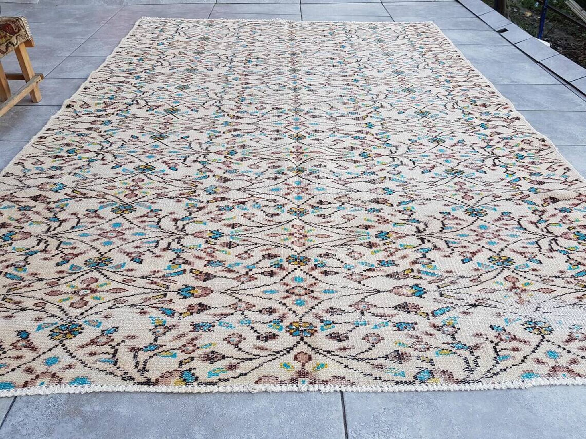 Tapis de zone vintage turc fait main sku v332
