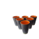 Six Orange and Black Ceramic Vases Vallauris André Baud