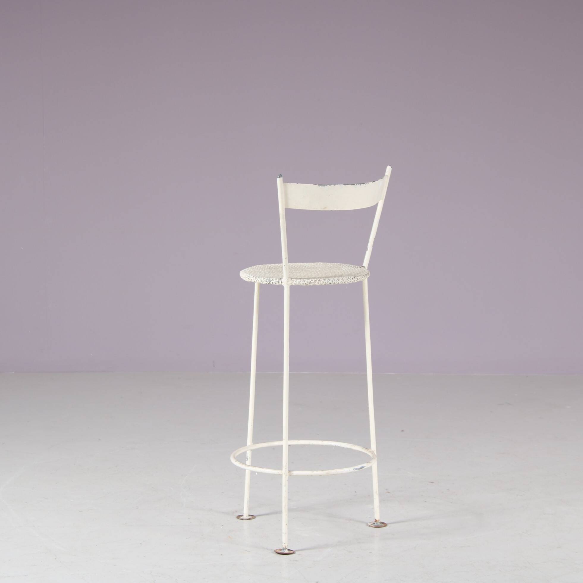 1950s Children stool in perforated metal, France