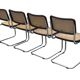 Ensemble de 4 chaises Cesca B32 conçues par Marcel Breuer, cadre marron foncé.