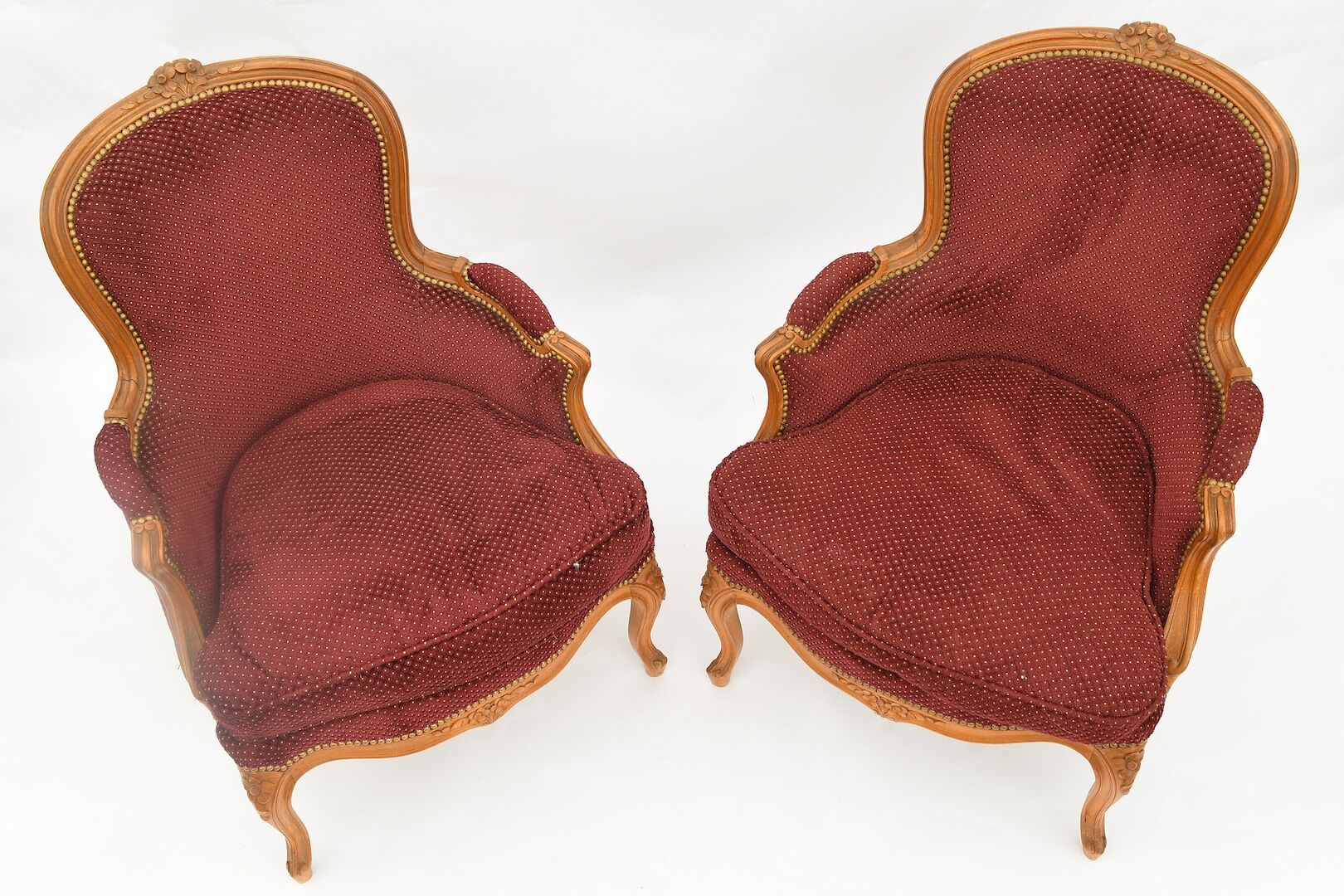 Pair of Louis XV-style shepherdess chairs