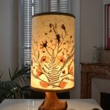 Lampe brutaliste moderniste forme libre 60's bois d'olivier