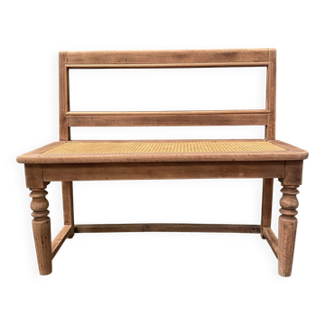 Oak bench with caning