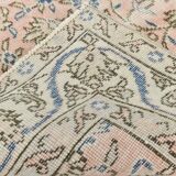Light Pink & Blue Floral Turkish Vintage Rug, 155x248Cm