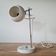 Small vintage Space Age desk lamp in white metal, 1970s design.